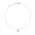 Gold Tone Clear Crystal Four Leaf Clover Pendant Necklace view 5