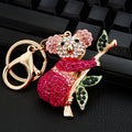 Jeweled Koala Bear Keychains in Pink and Blue with Matching Braided Loops view 6