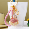 Pink-Braided Pink-Pearl-Bag