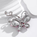 Butterfly Crystal Two Designs Metal Brooch Pin 6.4 x 6.7 cm view 3