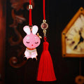 Jeweled Jelly Rabbit Car Hangers in Pink Red Yellow Green and Purple view 2