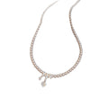 Pink Pearl Strand Necklace With Small Crystal Drops view 5