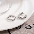 Gold and Silver Rippled Open Band Small Hoop Earrings view 2