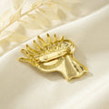 Surreal Hand and Eye Brooch in Polished Metal for Jackets and Scarves view 4