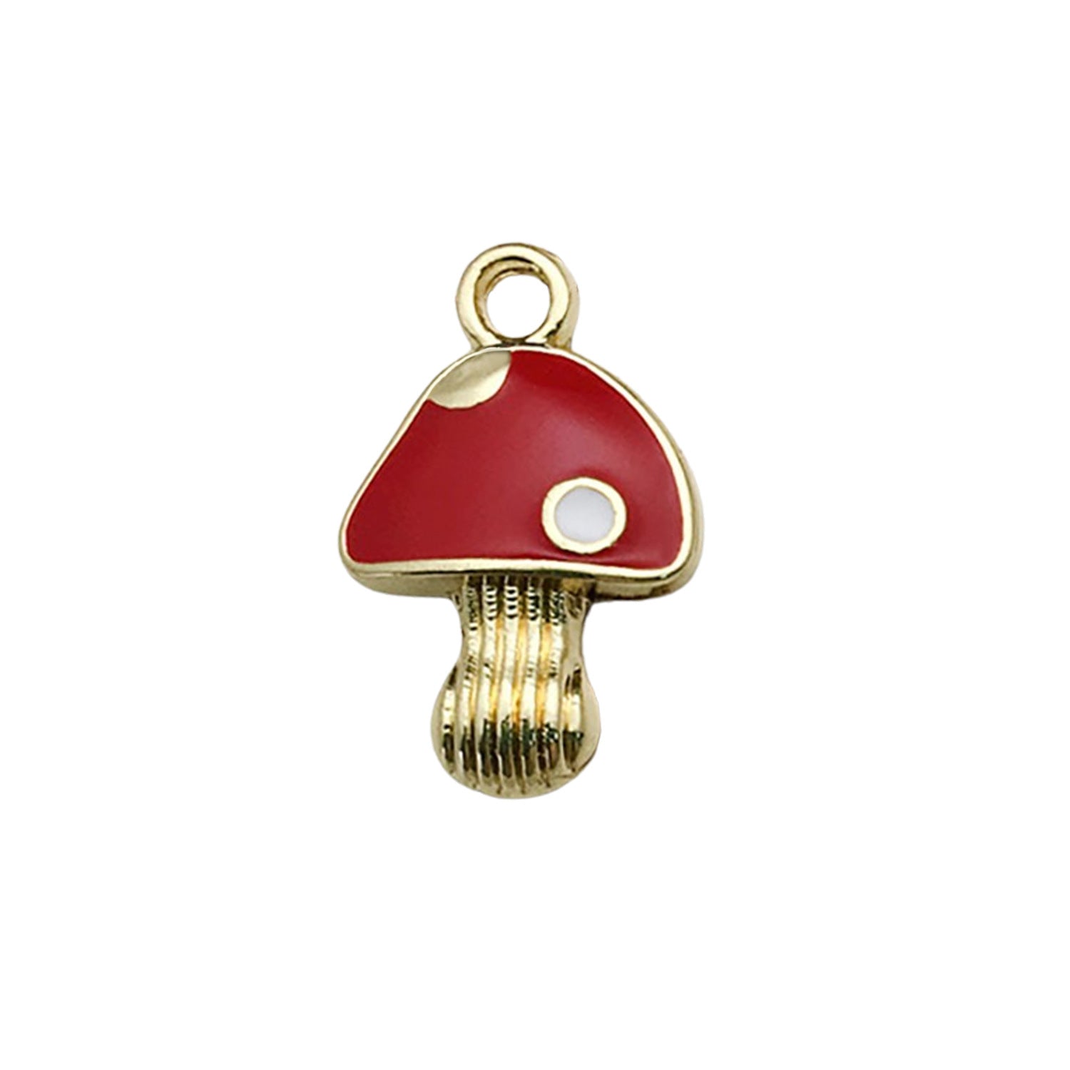 Red Enamel Zinc Alloy Mushroom Charm Pendants for Earrings Bracelet Necklace DIY Jewelry