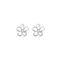Silver Open Flower Studs Pearl White Flower Necklace Bracelet Three view 5