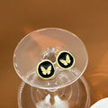 Black Disc Butterfly Earrings Stud Gold Bow Silver Flower Drops view 4