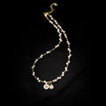 Gold Tone Star and Pearl Beaded Necklace Decorative Jewelry Design view 6