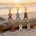 Enamel Awareness Ribbon Charm Gold Lobster Clasp Six Colors view 4