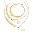 Wheat Leaf Pearl Lariat Necklace Bracelet Set Multi Tones view 5