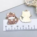 Printed Enamel Zinc Alloy Cat Charm Pendant for DIY Bracelet Necklace Jewelry Making