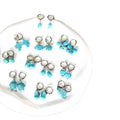 Turquoise Stone Silver Hoop Drop Earrings 11 Styles view 5