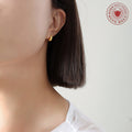 Mini Teardrop Stud Earrings Gold Steel Post Back Pair view 3