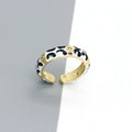 Gold Tone Enamel Leopard Pattern Adjustable Rings in Seven Colors view 5