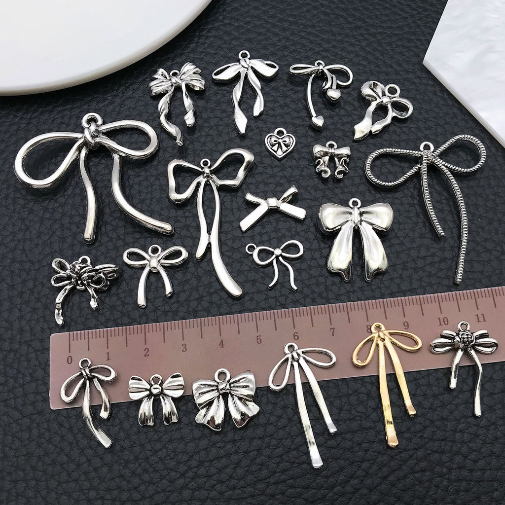 Hollow Zinc Alloy Bowknot Butterfly Charm Pendant for DIY Necklace Bracelet Keychain Jewelry