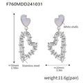 Woven Open Heart Pendant Necklace Earrings White Shell Stud view 9