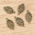 Openwork Leaf Charms in Antique Bronze and Silver for Jewelry Making view 6