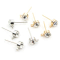 Clear Rhinestone Stud Earring Blanks with Hanging Loops view 5