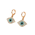 Gold Tone Crystal Evil Eye Necklace and Huggie Earring Options view 5