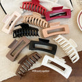 Square Hollow Soft Matte Hair Claw Clip Six Solid Colors view 2