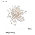 White Pearl Beaded Burst Brooch With Radiating Sprays view 5