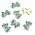 Enamel-Look And Printed Silver Gold Butterfly Alloy Pendant Components in 20 Styles view 9