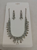 Crystal Teardrop Necklace and Earring Set with Reflective Details view 7