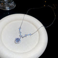 Silver Crystal Halo Necklaces And Open Circle Drop Earrings view 8