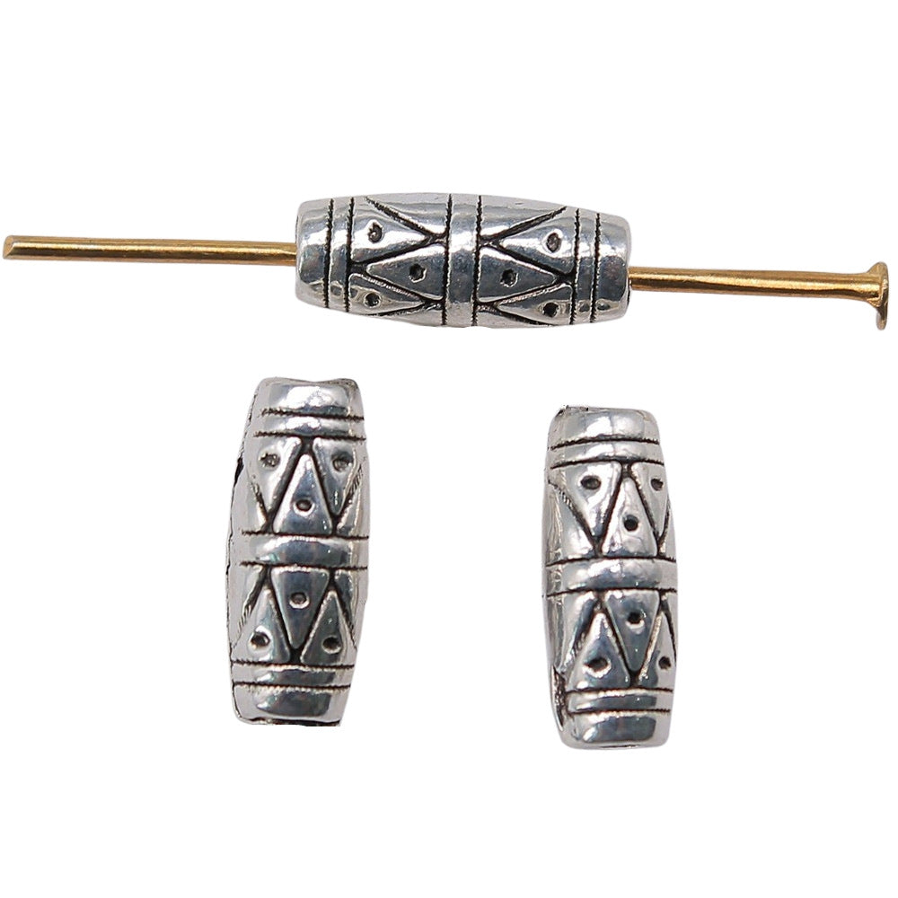 11x4x4mm 0.8g Multicolor Zinc Alloy Carved Tube Spacer Beads for Bracelet Necklace Jewelry Making