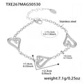 Open Heart Chain Necklace Bracelet Stainless Gold Silver Two-Tone view 10