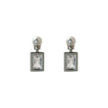 Silver-Tone Pearl Perfume Bottle Clear Rectangle Studs view 5