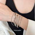 Metal Multi Piece Star Motif Bangle Bracelet Stack Set view 3