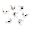 Fold Over Metal Bead Tips with Loops in Mixed Finishes view 4