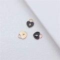 Gold Tone Enamel Heart Lock Charms in Black and White view 3