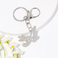 Rhinestone Fairy Letter Keychain Gold and Silver A to Z view 7