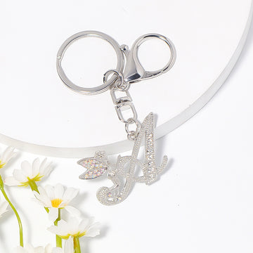 Silver-Tone Fairy Initial Keychains with Letters A Through L