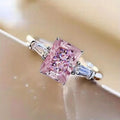 Rectangular Three-Stone Ring In Five Center Stone Colors view 1