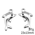 Antique Silver Dimensional Dolphin Metal Charm Pendant view 4