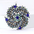 Spiral Crystal Wreath Brooch in Four Jewel Tone Colors view 3