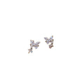 Silver Crystal Butterfly and Star Ear Clips With Looping Chains view 5