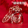 Red Fortune Strap Keychains with Seven Pouch Ingot and Deity Motifs view 5