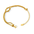 Gold Crossed Knot Geometric Twisted Multi Strand Bracelet view 5
