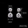 Two-Tier Round Clear Stone Drop Earrings In Gold And Silver Tones view 4