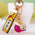 Jeweled Rabbit Keychains in Five Colors with Fortune Strap Options view 3