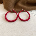 Flocked Fabric Hoop Earrings In Five Bold Colors For Distinctive Statement Styling view 9