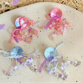 Pastel Disc Beaded Cluster Drop Earrings Statement Jewelry view 1
