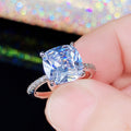 Silver Large Clear CZ Four-Prong Cushion Ring Styles view 6