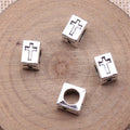 Cross Square Large Hole Beads in Two Antique Metal Finishes view 2