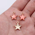 Gold Tone Glitter Enamel Star Charms in Three Colors view 6