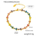 Triangle Cluster Zircon Stainless Steel Bracelets Gold Steel view 9